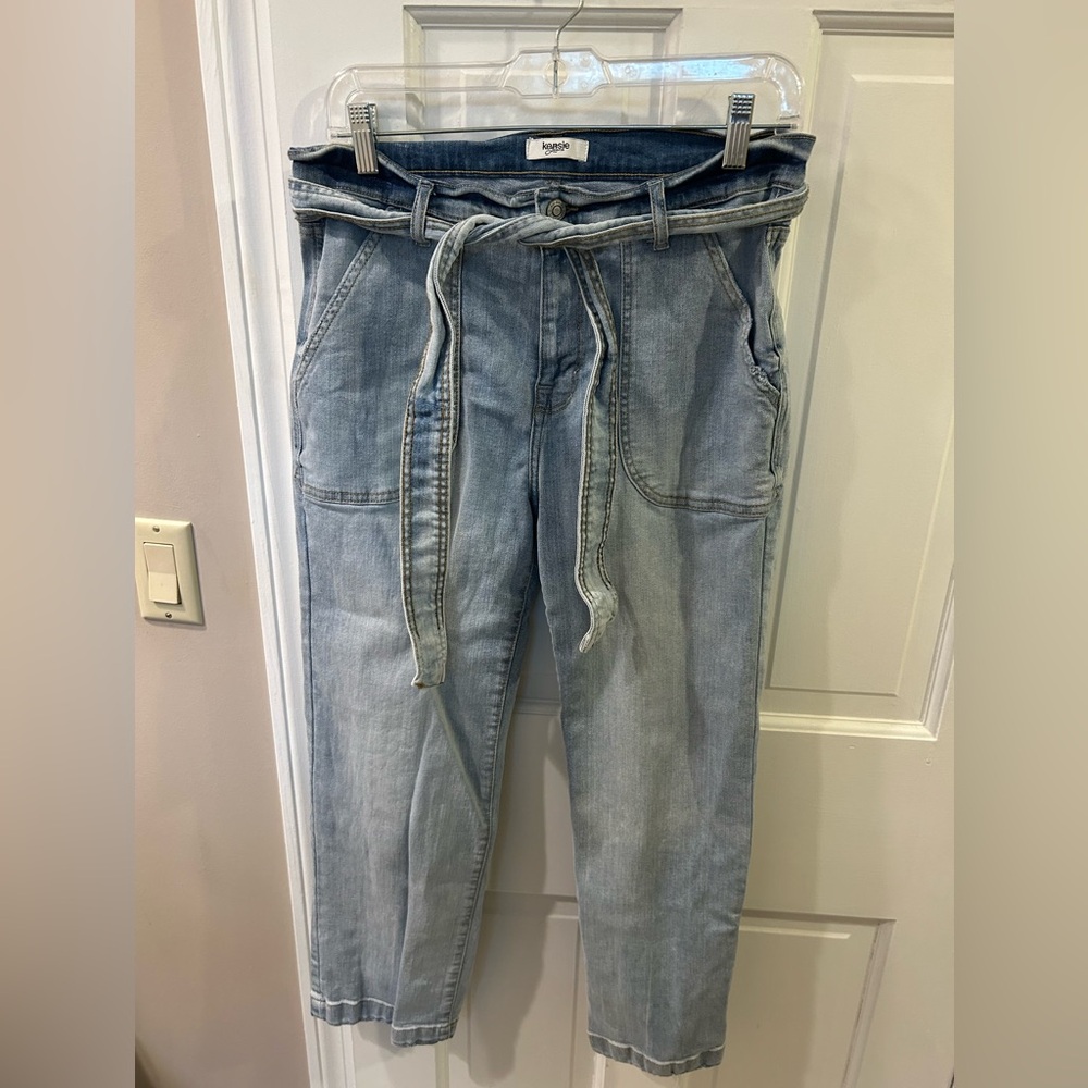 Kenzie ankle jeans w jean belt size 8